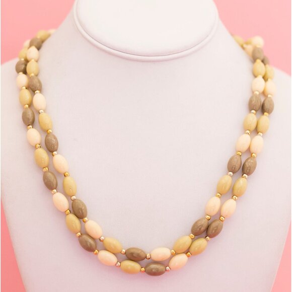 Vintage Peanut Brown Beaded Necklace 46 inch - P2 - Picture 2 of 3